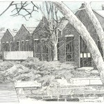 Sibell-Wolle Art building, University of Colorado, 1985, Pen-and-ink