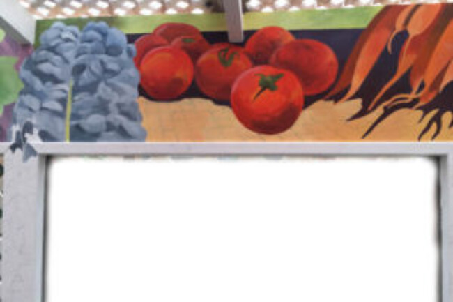 Kale, tomatoes and carrots, Gene Langlois Mural by Jonathan Machen, 2015