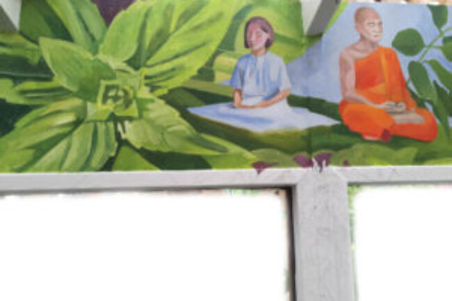 Basil, Meditators, Gene Langlois Mural by Jonathan Machen 2015