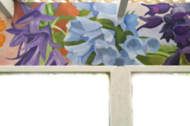Chiming Bells, Sky Pilot and Whipple's Penstemon, Gene Langlois Mural by Jonathan Machen, 2015