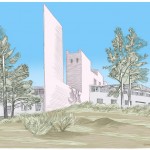 Mesa Public Library, Back view, 2012