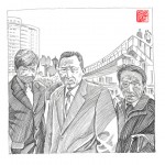 Men staring, Shanghai, China, 2003