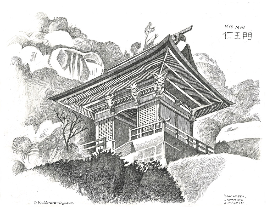 Japanese Architecture Drawing - Architecture