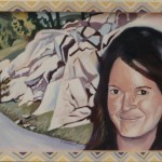 Wendy, acrylic on paper with handmade Frame