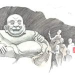 Laughing Buddha, Thousand Buddha cave, Guilin, China, 2003