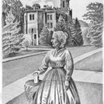 Mary Ripon and Old Main, University of Colorado, 1996 Pen-and-ink