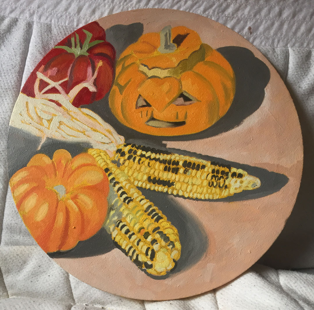 Oil Painting by Jonathan Machen: Pumpkins, 2016, Oil on canvas