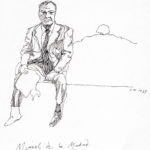 Miguel De La Madrid, ink study, 1983