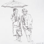 Women with umbrella, 1983