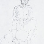 Robert Moulton after kayaking, Pen-and-ink, 1983