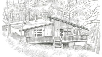 Pinebrook Hills House, Commission, 2014, Pen-and-ink