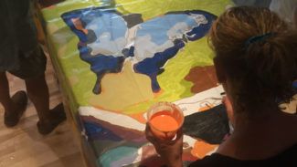 Paint-by-numbers mural, 2015-16, section painting