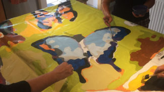 Paint-by-numbers mural, 2015-16, section painting