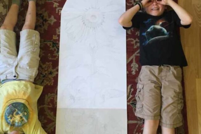 Kids with the drawing worked out