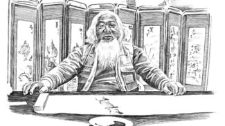 Artist, Dali, China, 2003, pen-and-ink by Jonathan Machen