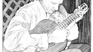 Tony and Sadie, pen-and-ink, 2003