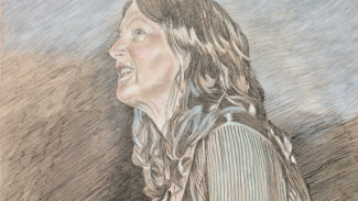 Beth, 2019, pen-and-ink and chalk pastel  18"X24