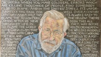 Noam Chomsky, 2021, chalk pastel, 18"X24"