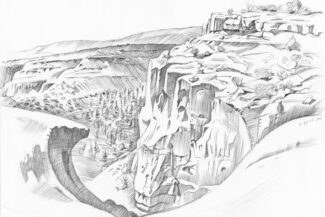 Anderson Overlook, looking south west, Los Alamos, March 2021