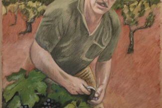 Tony Bavoso Gathering Grapes, commission, 2021