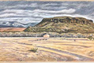 Black Mesa, pastel, 2022, 21"X42"