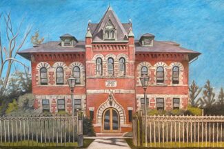 Highland City Club, Boulder, Commission, 2022 chalk pastel on paper 26"X43" 