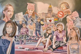 Unite With Love 2022, Oil on Panel, 48"X30"