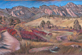 South Mesa trail, Boulder, October 2022, Pastel, SOLD