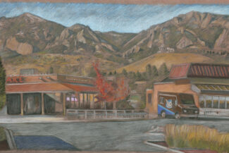 Table Mesa Shopping Center, 2022, 30'X16", Pastel on paper, SOLD