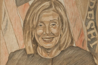 Nancy Pelosi 2020, Pencil and Chalk on toned paper