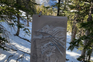  Eldora Ski area, plein-air drawing, April 16, 2023