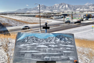 Flatirons from Foothills Parkway, Boulder, 2022