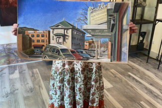 Happy client who purchased Boulder Theater Shambhala Center drawing, 2022 