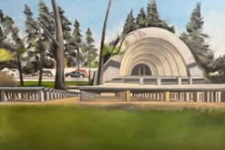 Boulder Bandshell, oil on canvas, 38"X20" 2024