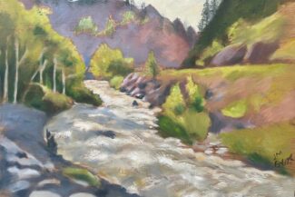 Boulder Creek Bend, 2024, oil on panel, 16"X20", 2024