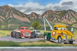 Eldorado Gas Station June 20 2024, Oil on panel, 12"X18 SOLD