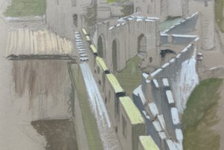 Carcassone, France, 2024, gouache